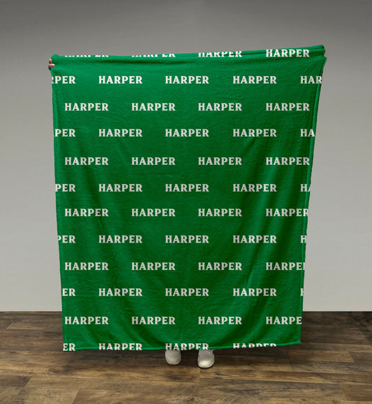 Custom Name Blanket | Fleece Blanket with Name & Color of Your Choice | Gift for Babies, Boys, Girls, and Adults | Multiple Sizes Available