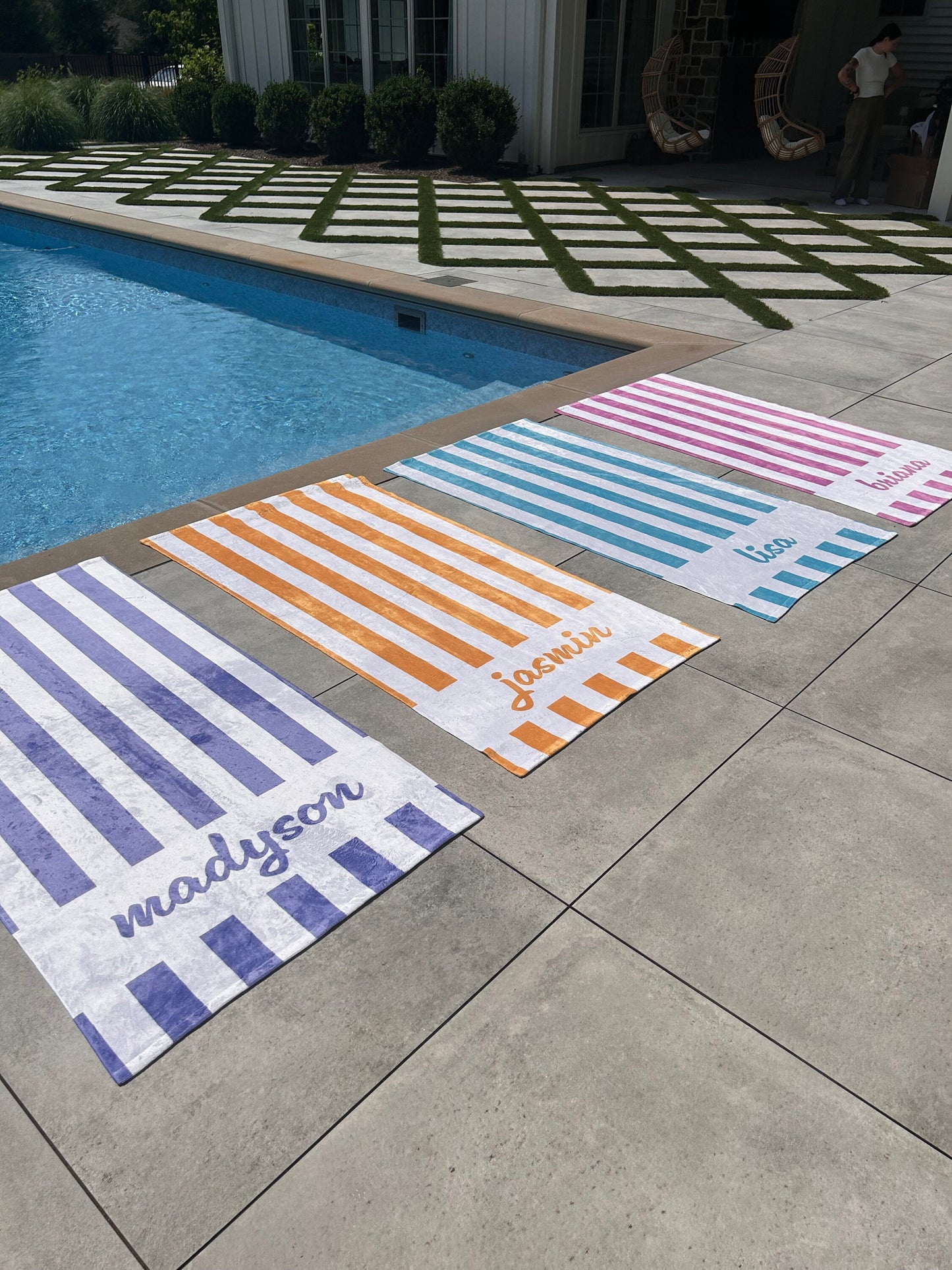 Personalized Lake Town Towel, Customized with Location, 30"x60" Beach Towel, Personalized Gift for Toddlers/Kids/Adults, Summer Camp Gift