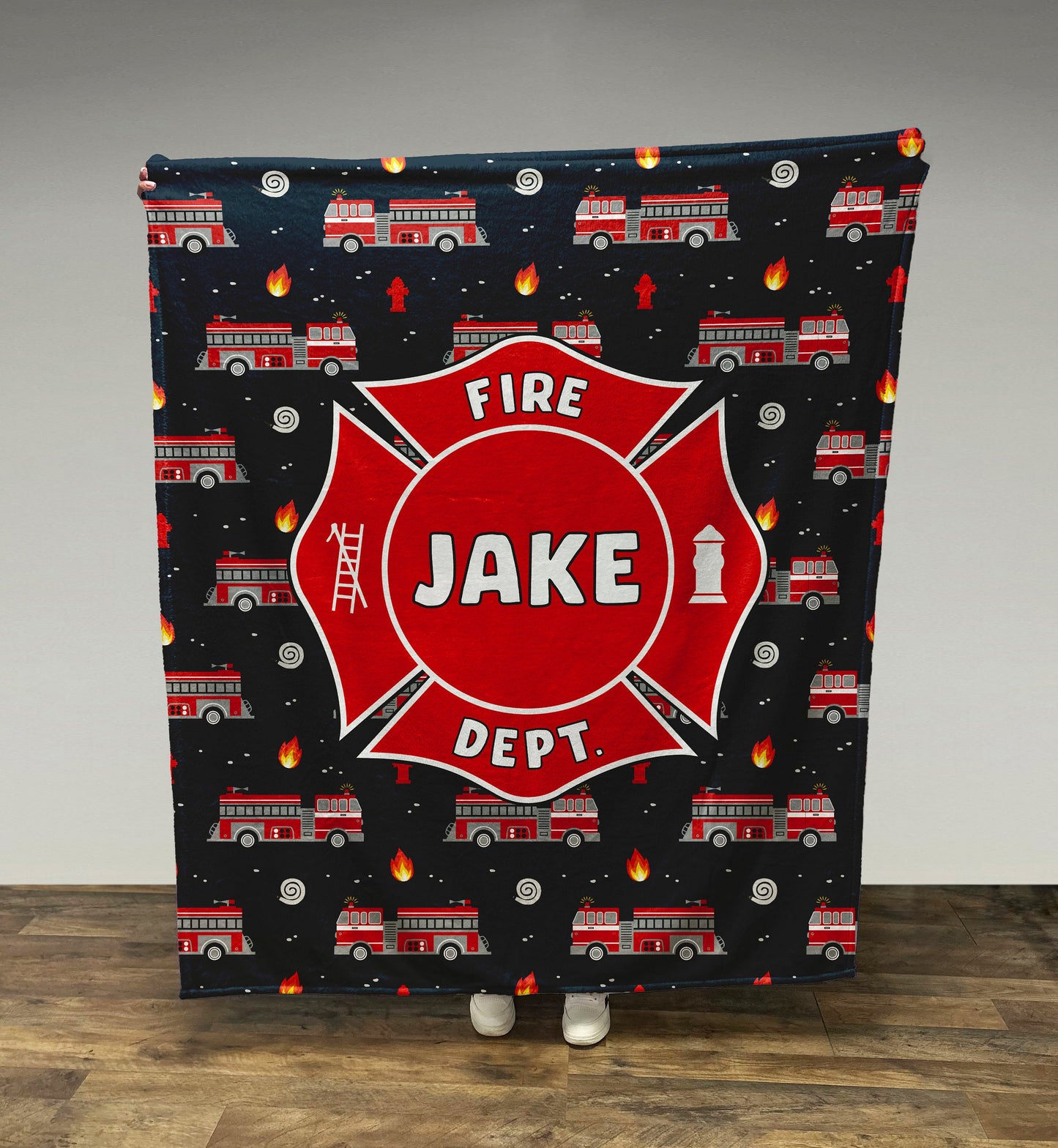 Personalized Kids Fire Truck Blanket, Boy Blanket, Baby Blanket, Kids Blanket, Personalized Gift, Gift for Baby and Toddlers