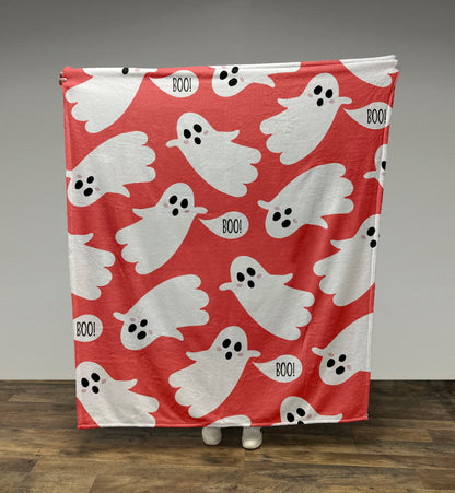 Halloween Ghosts Blanket, Spooky Ghost Blanket, 3 sizes Fleece/Sherpa, Baby/Girl/Boy/Adult Blanket, Halloween Gift Basket, Halloween Decor