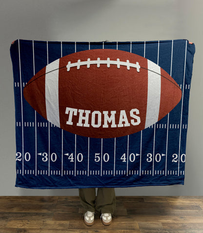 Personalized Football Blanket, Custom Name Blanket, Football Blanket, Sports Blanket, Team Gift, Gift for him, Team Gift, Fleece + Sherpa