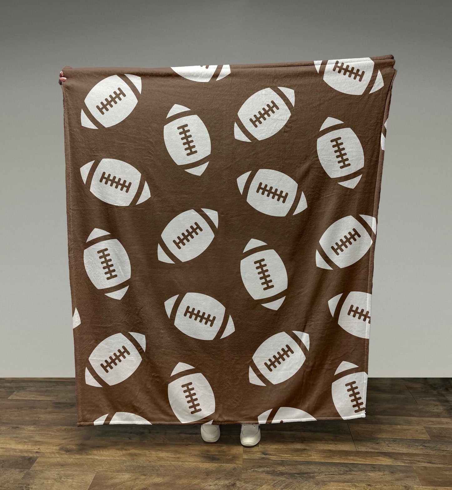 Football Blanket, Sports Blanket, Footballs Allover Blanket, Football Season, Team Gift, Gift for him, Football Gift, Fleece/ Sherpa