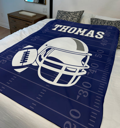 Custom Football Blanket with Name, Custom Name Blanket, Football Blanket, Sports Blanket, Team Gift, Gift for him, Football Gift