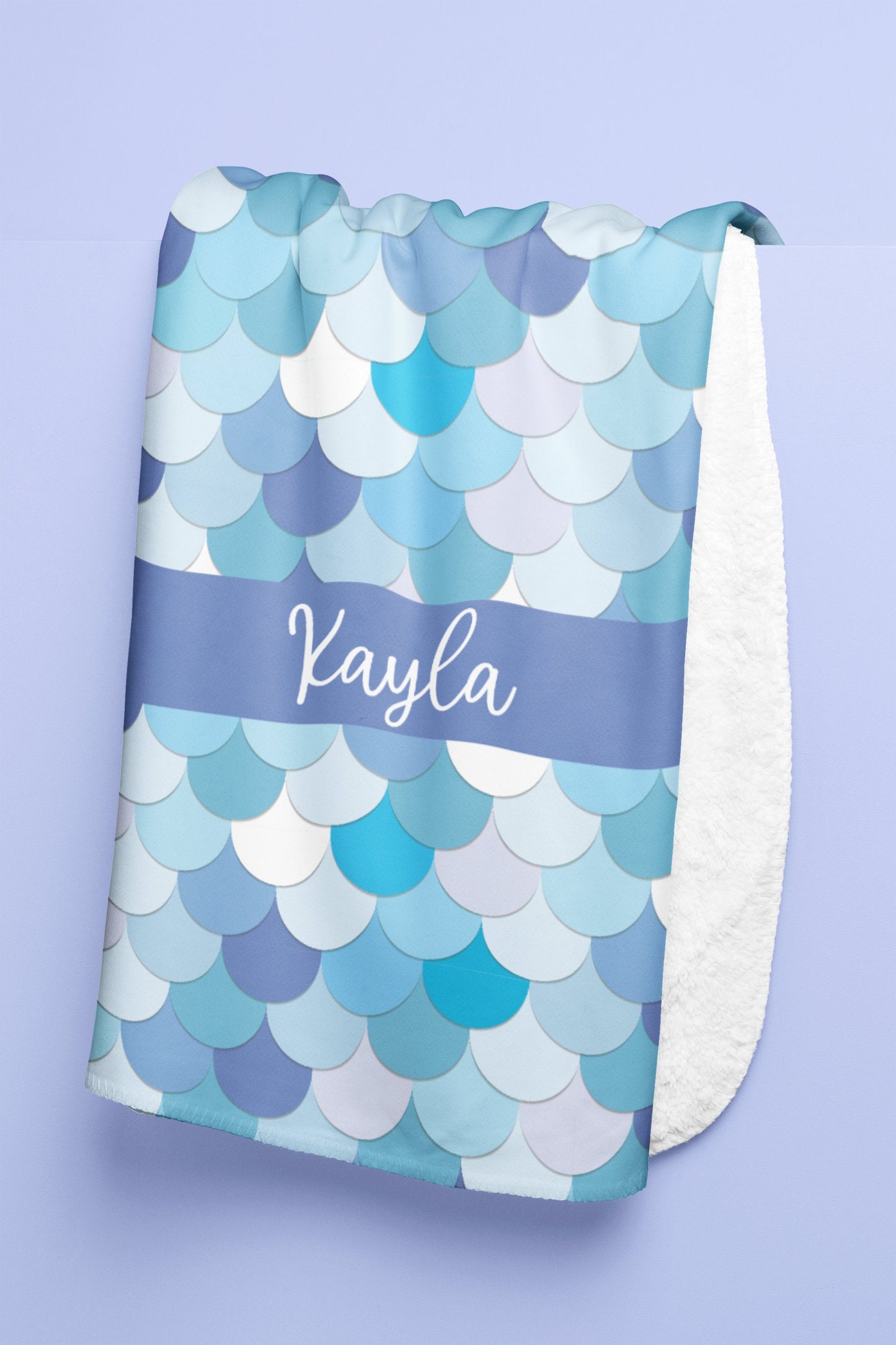 Personalized Mermaid Scales Name Blanket, Girl Blanket Gift, Baby Blanket Gift, Kids Blanket, Personalized Gift, Gift for Her