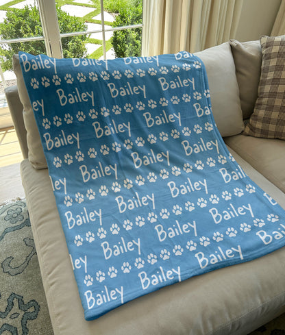 Personalized Name Blanket for Pets | Fleece Blanket with Name & Color of Your Choice | Christmas Gift for Cats and Dogs