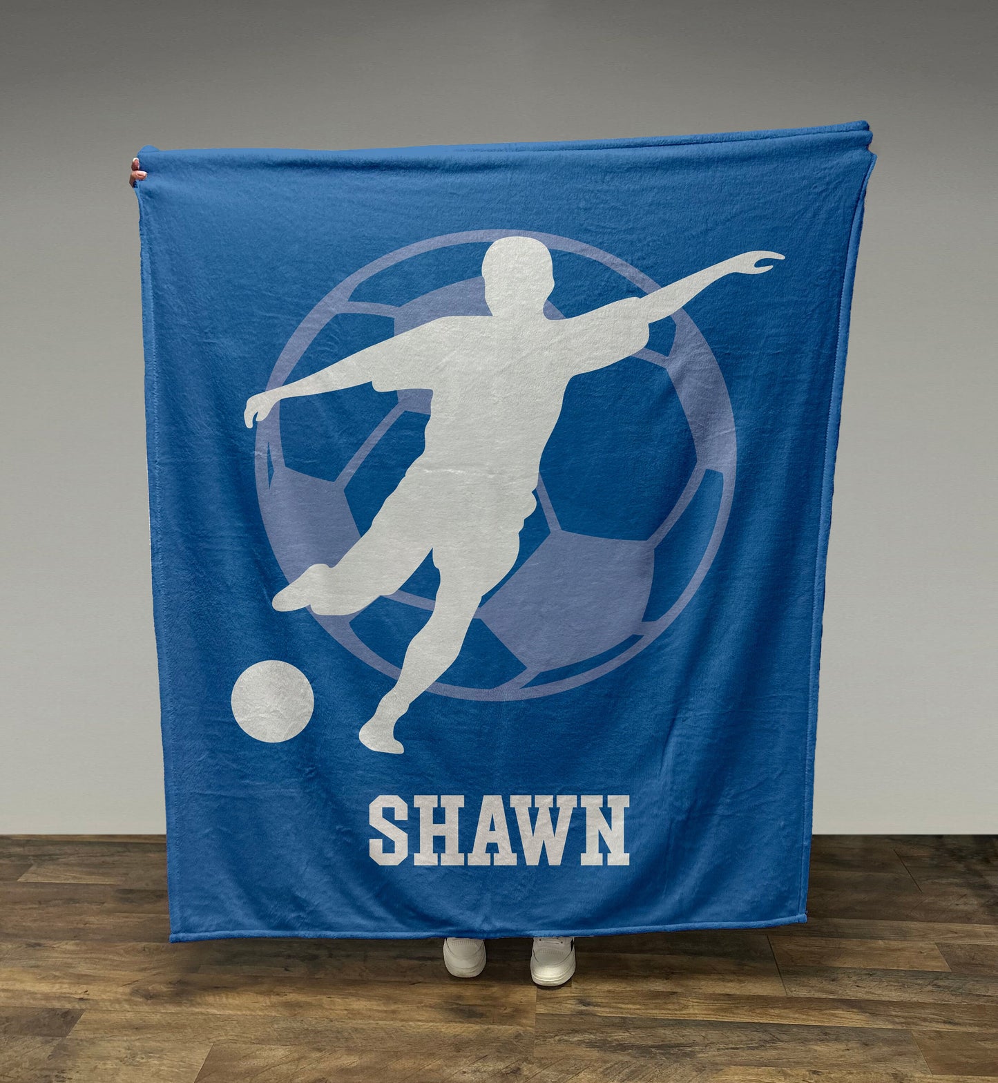 Custom Soccer Blanket, Custom Name Blanket, Soccer Blanket, Sports Blanket, Team Gift, Soccer Gift, Fleece/Sherpa, 50+ colors