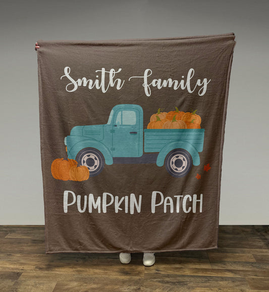 Customized Fall Pumpkin Patch Blanket, Fleece/Sherpa, 30+ Colors, Baby/Girl/Boy/Adult Blanket, Custom Gift, Personalized Blanket, Fall Decor