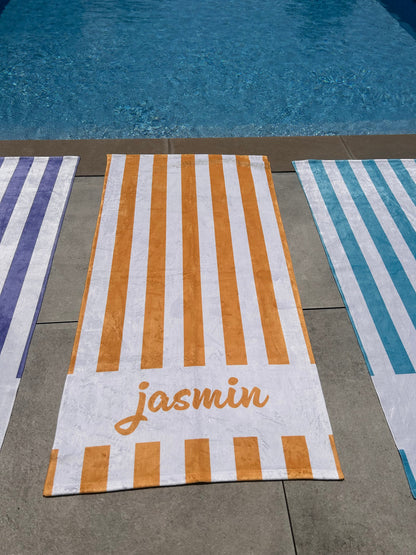 Personalized Lake Town Towel, Customized with Location, 30"x60" Beach Towel, Personalized Gift for Toddlers/Kids/Adults, Summer Camp Gift