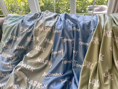 Custom Name Blanket | Fleece Blanket with Name & Color of Your Choice | Gift for Babies, Boys, Girls, and Adults | Multiple Sizes Available