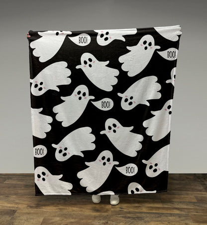 Halloween Ghosts Blanket, Spooky Ghost Blanket, 3 sizes Fleece/Sherpa, Baby/Girl/Boy/Adult Blanket, Halloween Gift Basket, Halloween Decor