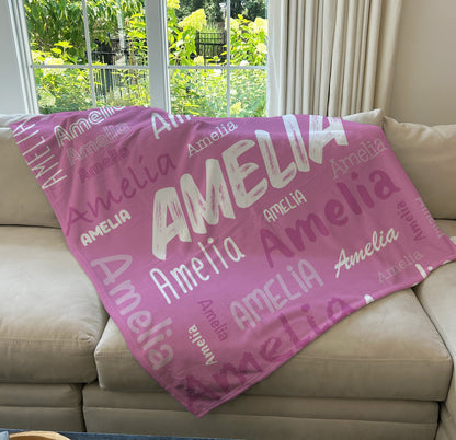 Personalized Name Blanket, Custom Name Blanket Allover, Baby/Girl/Boy/Adult Blanket, Custom Gift, Personalized Blanket, Personalized Gift