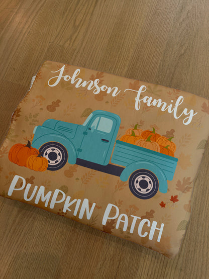 Customized Fall Pumpkin Patch Blanket, Fleece/Sherpa, 30+ Colors, Baby/Girl/Boy/Adult Blanket, Custom Gift, Personalized Blanket, Fall Decor