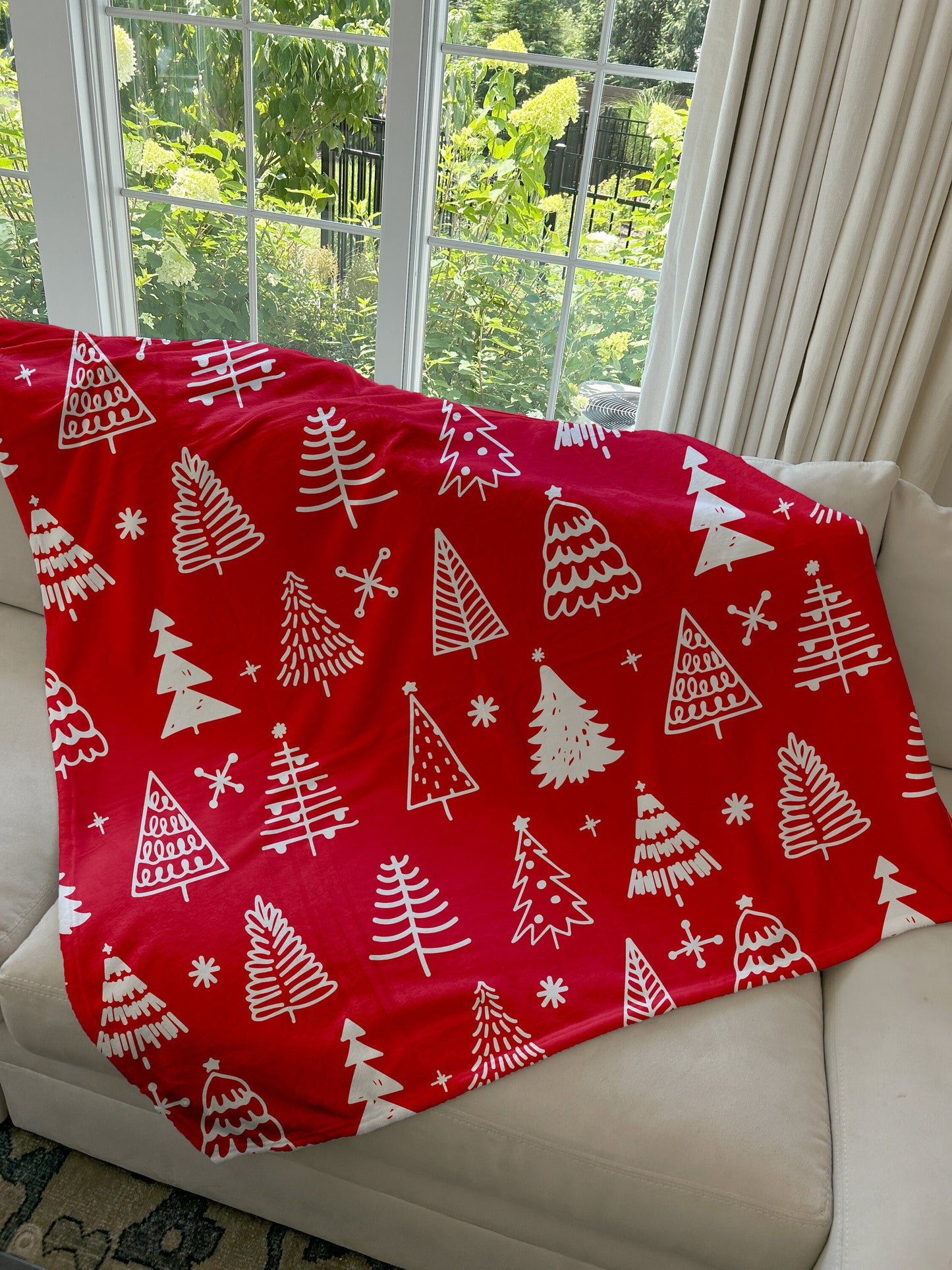 Christmas Trees Blanket, Fleece/Sherpa, Custom Gift, Personalized Blanket, Christmas Decor, Holiday Gift, Holiday Decor, Christmas Gift