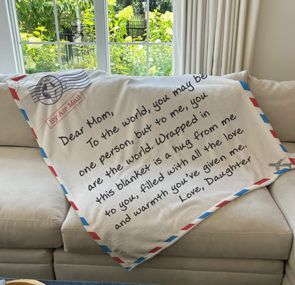Personalized Post Card Blanket, Custom Gift, Personalized Blanket, Gift for Mom, Mother's Day Gift, Gift for Grandma, Custom Christmas Gift