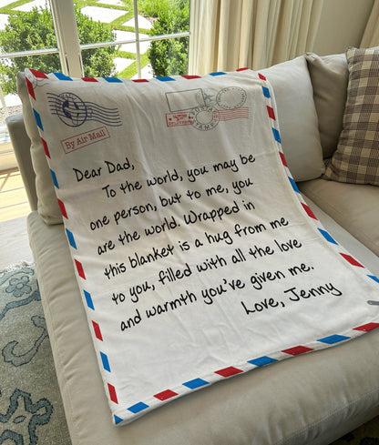 Personalized Post Card Blanket, Custom Gift, Personalized Blanket, Gift for Mom, Mother's Day Gift, Gift for Grandma, Custom Christmas Gift