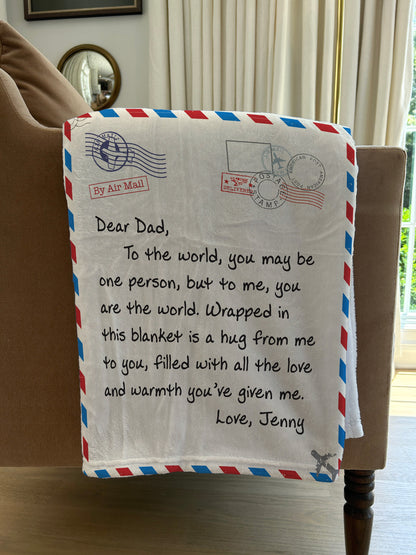 Personalized Post Card Blanket, Custom Gift, Personalized Blanket, Gift for Mom, Mother's Day Gift, Gift for Grandma, Custom Christmas Gift